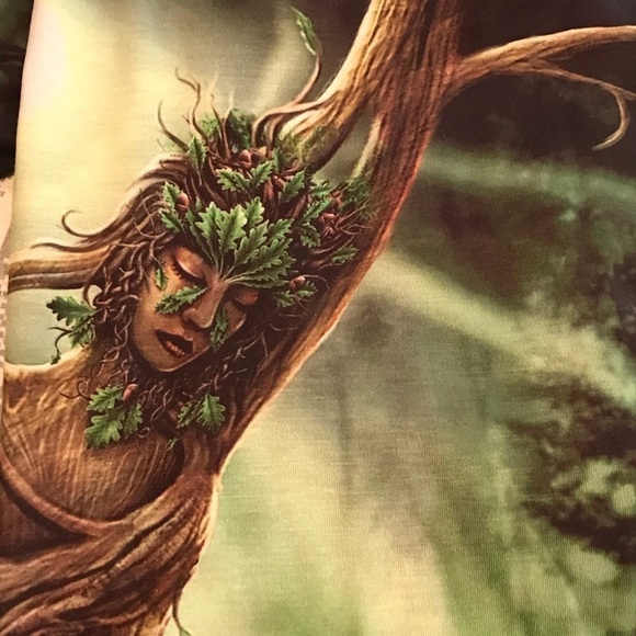 Oak Queen Goddess Fantasy Celtic Gothic Punk Rock Allover Print  Leggings S AK - Picture 6 of 6